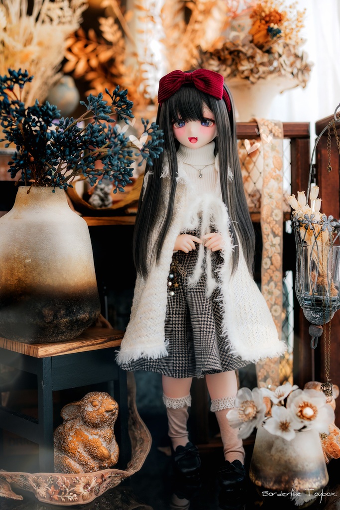 受注製作(5月発送予定):ブライトプレーティングリブニットセーター&メルティングチェックハイウエストスカート&ウォームファーフーディロングケープ セット