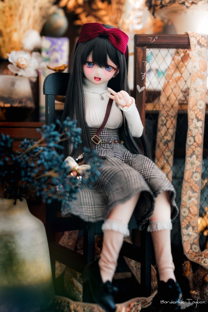 受注製作(5月発送予定):ブライトプレーティングリブニットセーター&メルティングチェックハイウエストスカート&ウォームファーフーディロングケープ セット