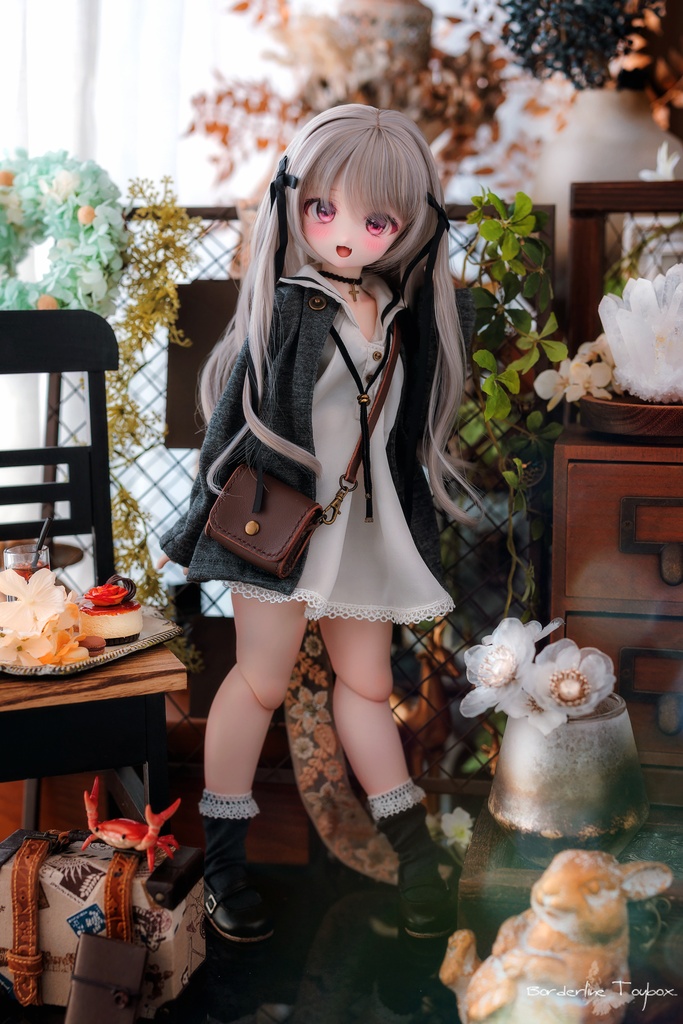即納:セーラーノースリーブワンピース&ワンボタンロングカーディガン セット