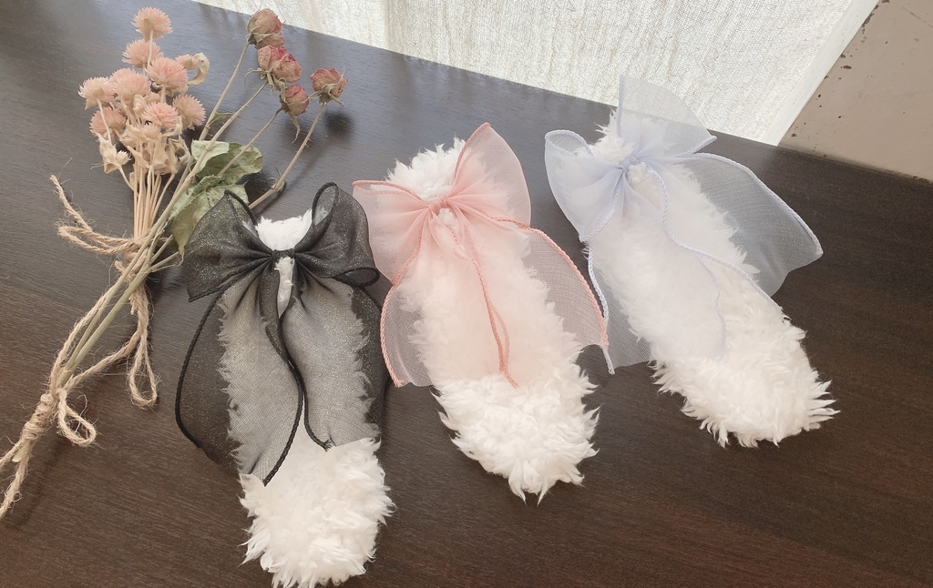 ウェーブシフォンうさぎ耳