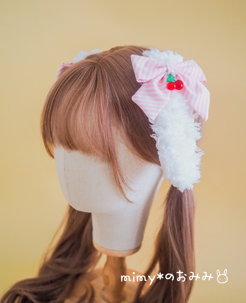 ストライプチェリーりぼん うさぎ耳