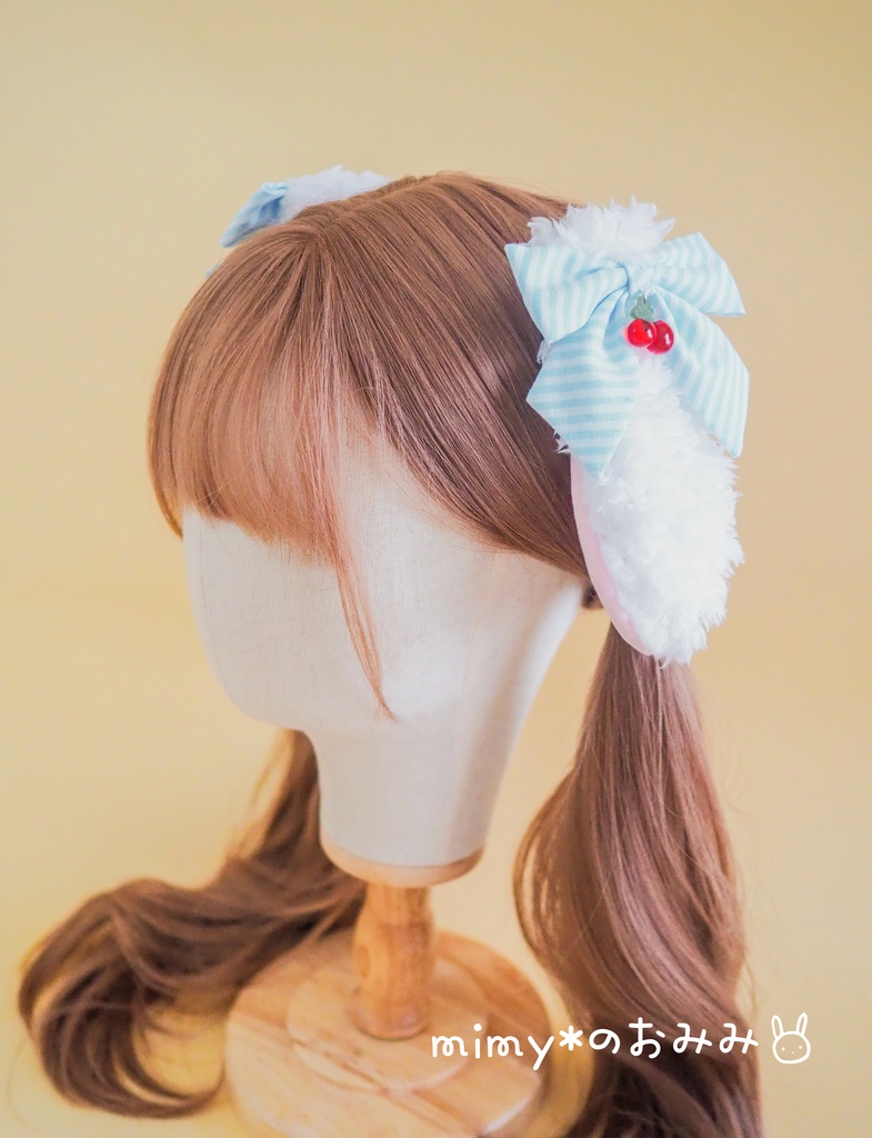 ストライプチェリーりぼん うさぎ耳