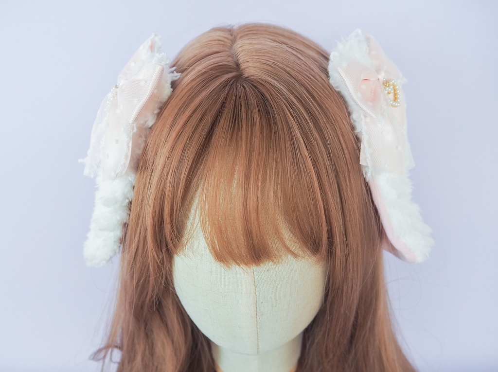 ドットチュールレースりぼん うさぎ耳