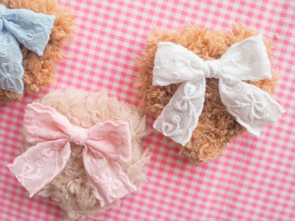 コットンレースりぼん 犬耳