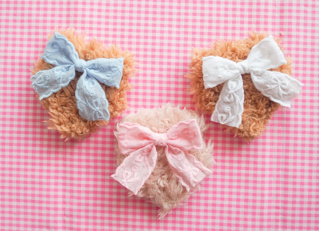 コットンレースりぼん 犬耳