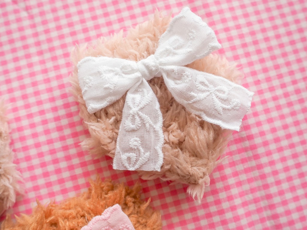 コットンレースりぼん 犬耳