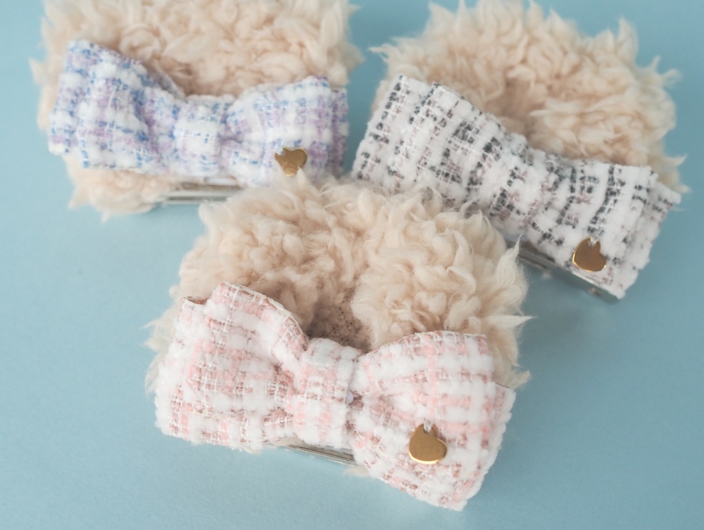 【限定】ツイードりぼん くま耳 (ベージュ)