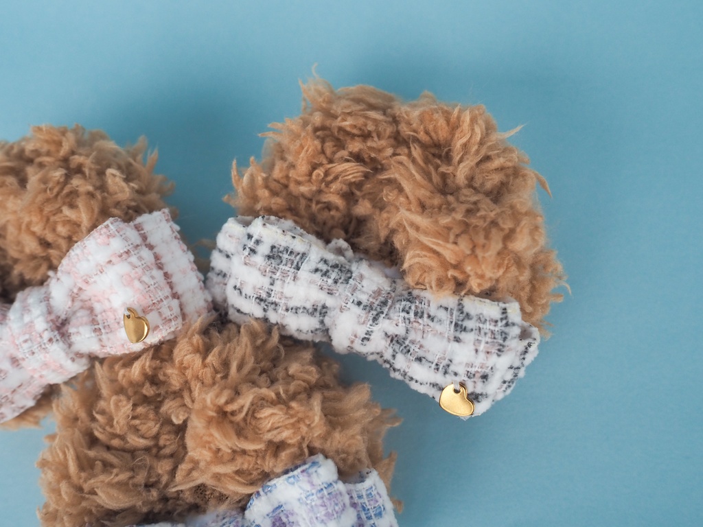 ツイードりぼんくま耳(茶色)