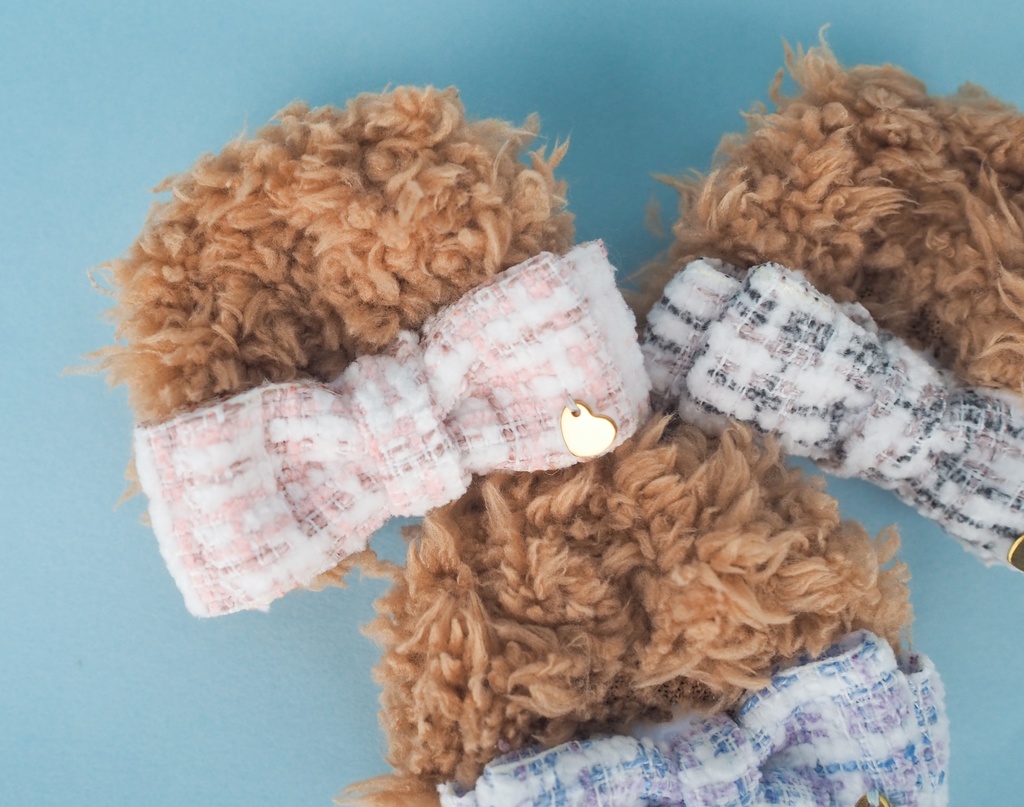 ツイードりぼんくま耳(茶色)