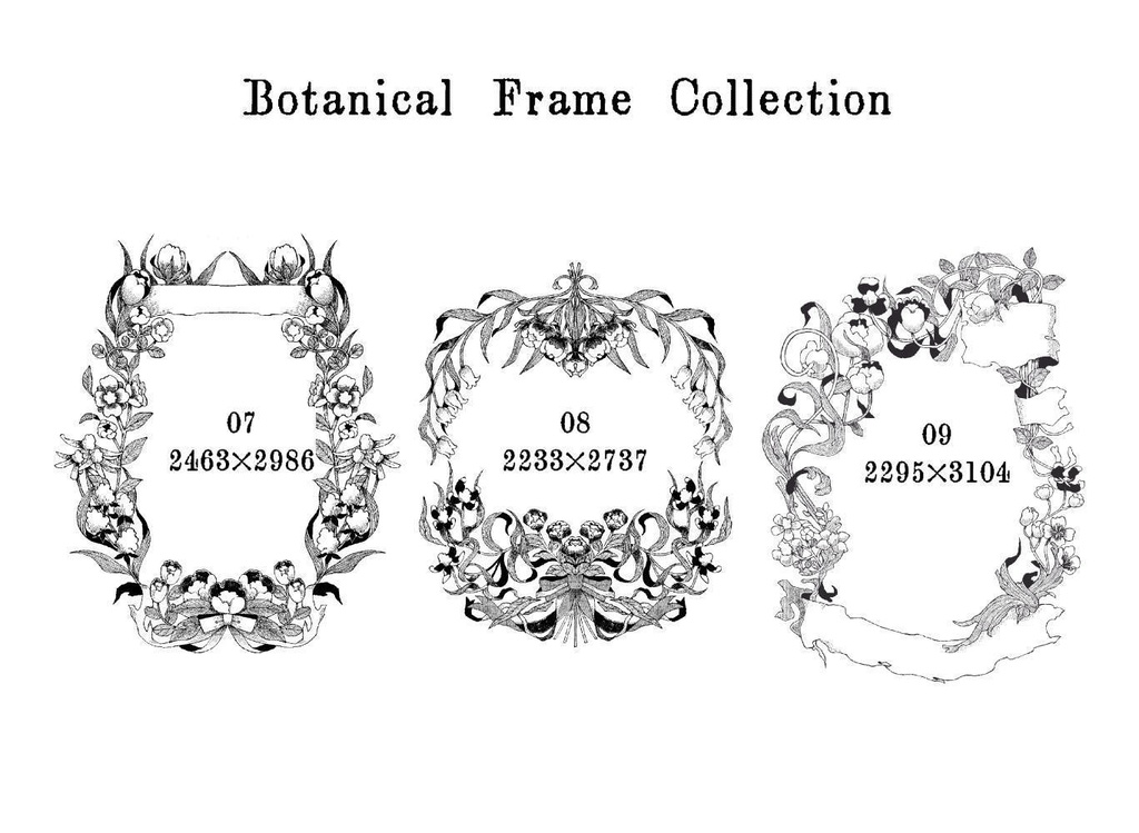 Botanical_frame【植物枠素材】