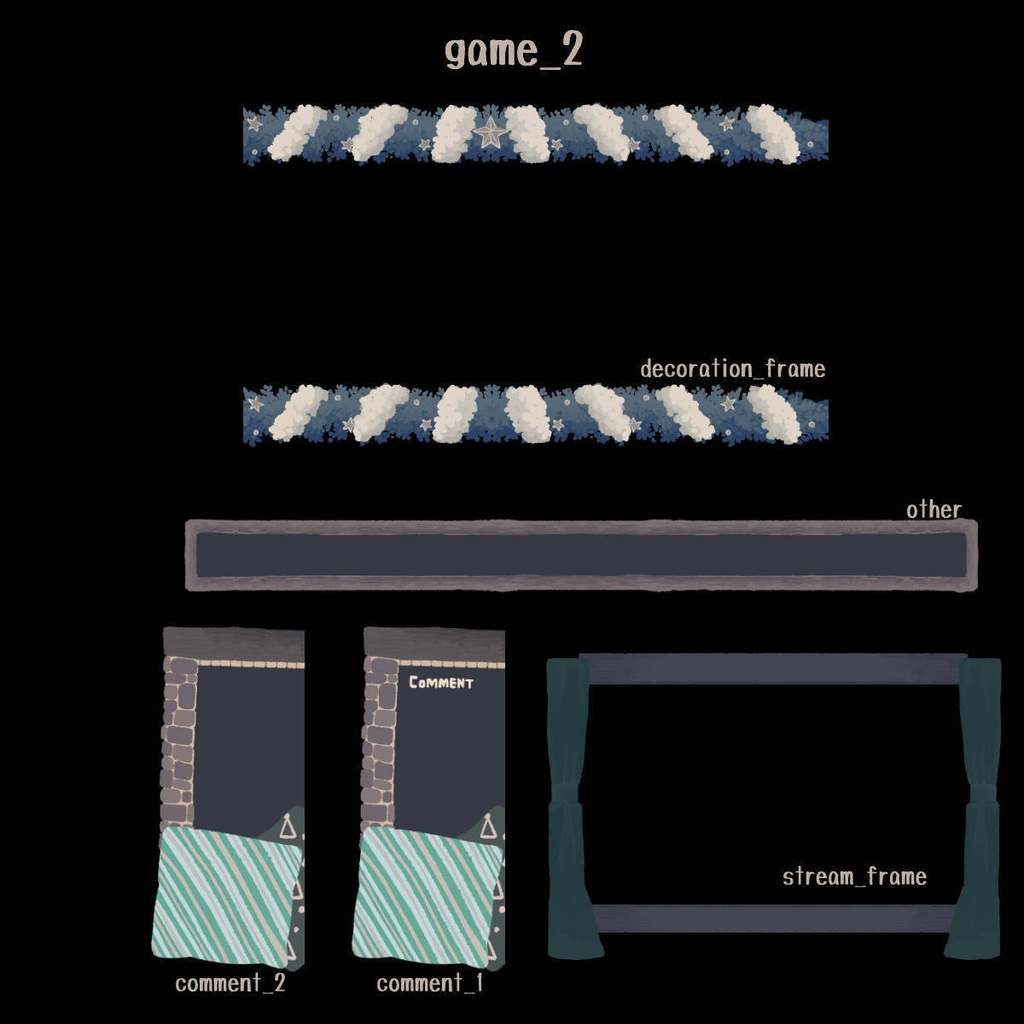 クリスマスな背景とゲーム配信素材