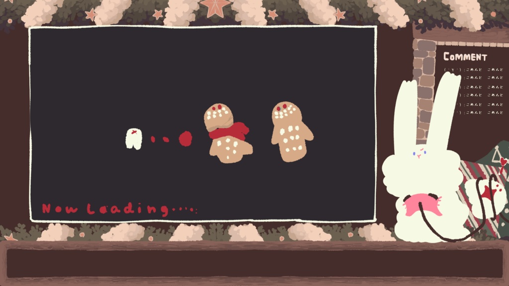 クリスマスな背景とゲーム配信素材