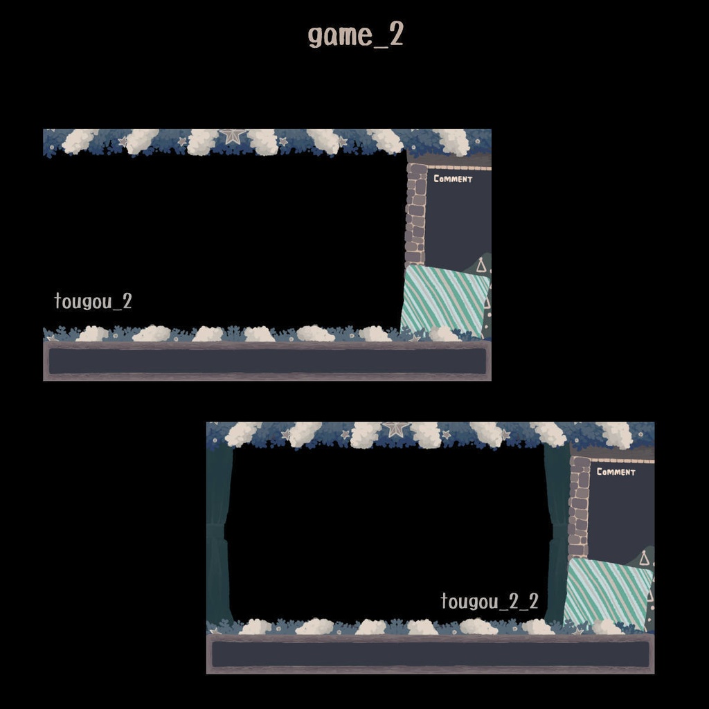 クリスマスな背景とゲーム配信素材