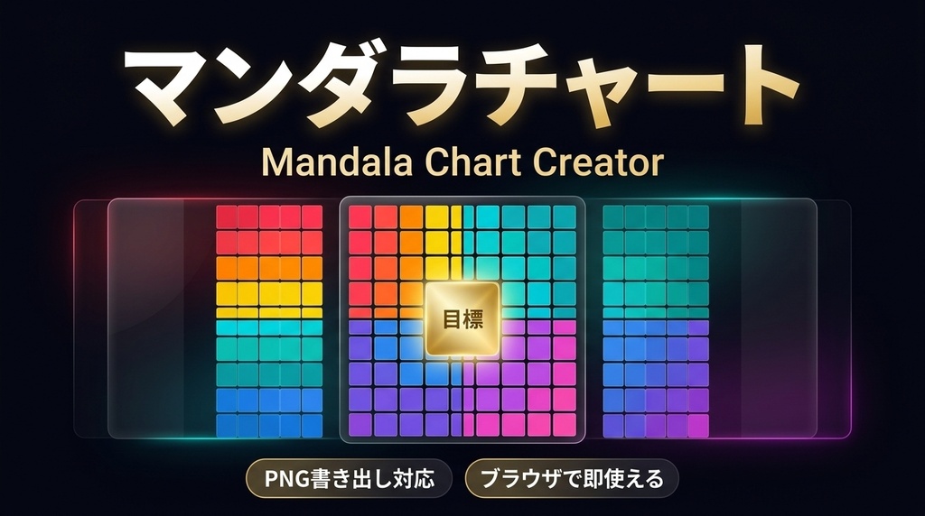 【ブラウザで即使える】デジタルマンダラチャート作成ツール|PNG書き出し・自動保存対応