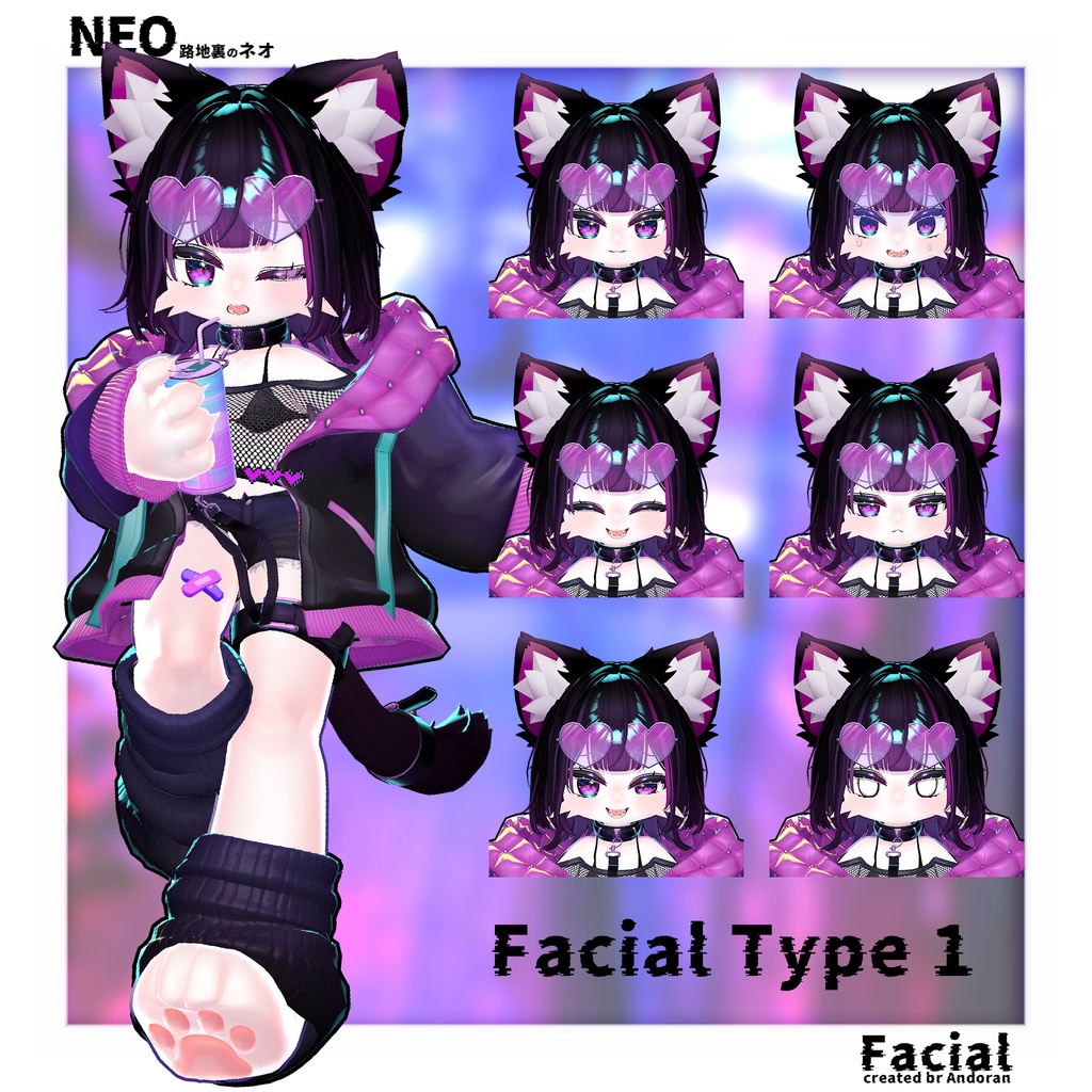 【オリジナル3Dモデル】路地裏のネオ-Neo-