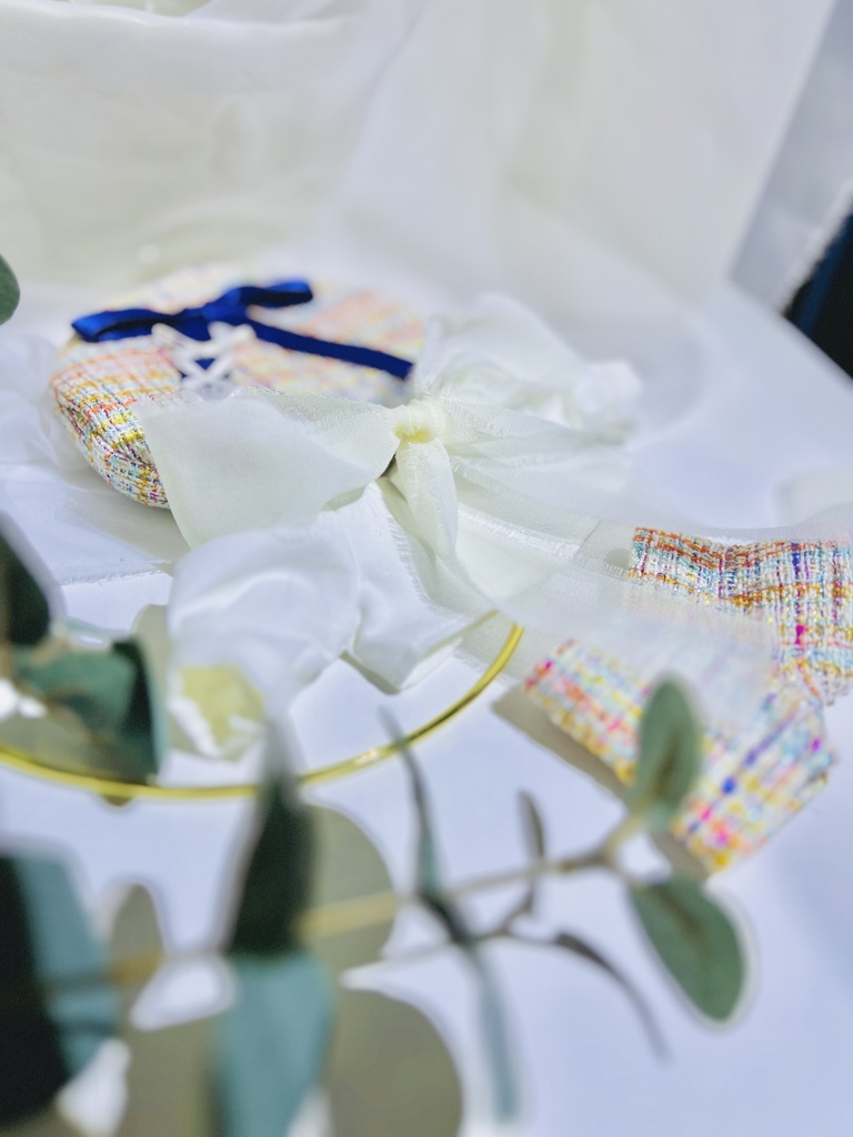 春のバルーン袖 ツィード、さくら