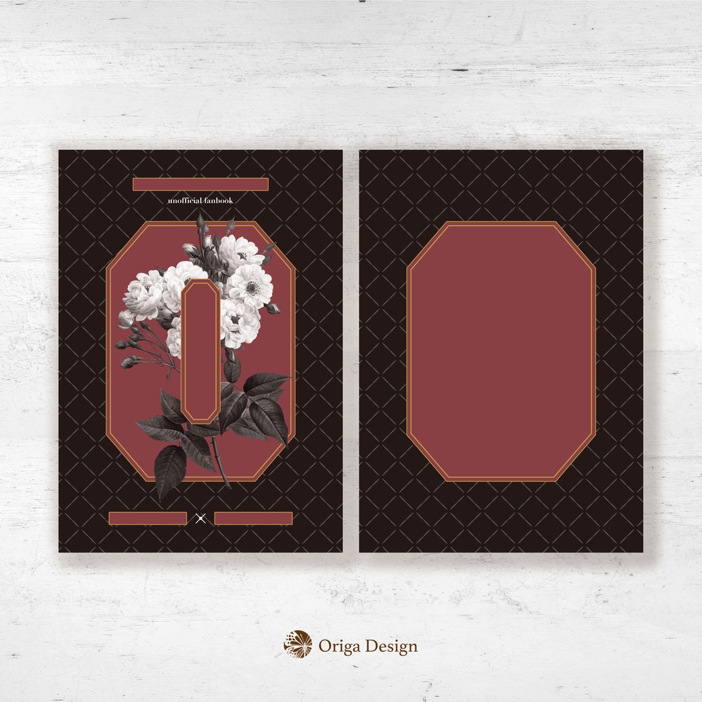 【印刷可能】アンティークな花の表紙素材(裏表紙あり)