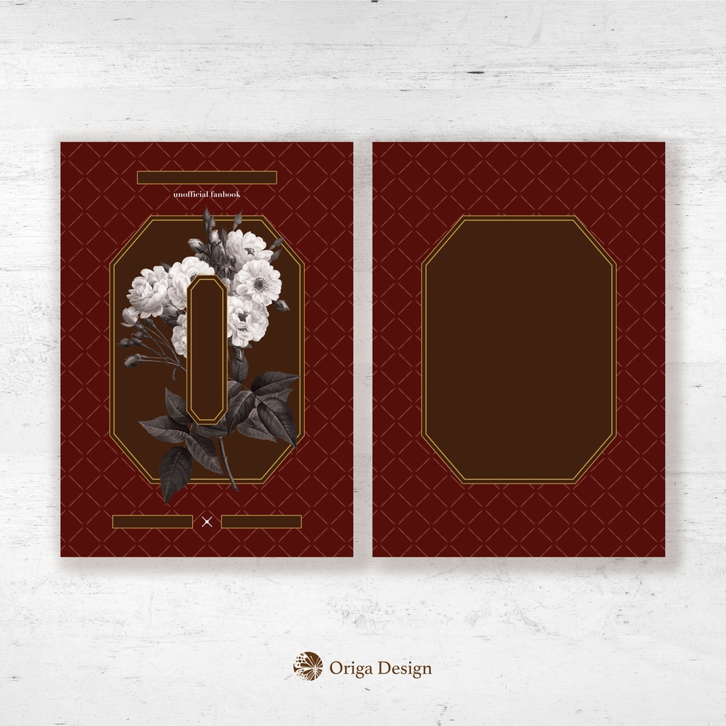 【印刷可能】アンティークな花の表紙素材(裏表紙あり)