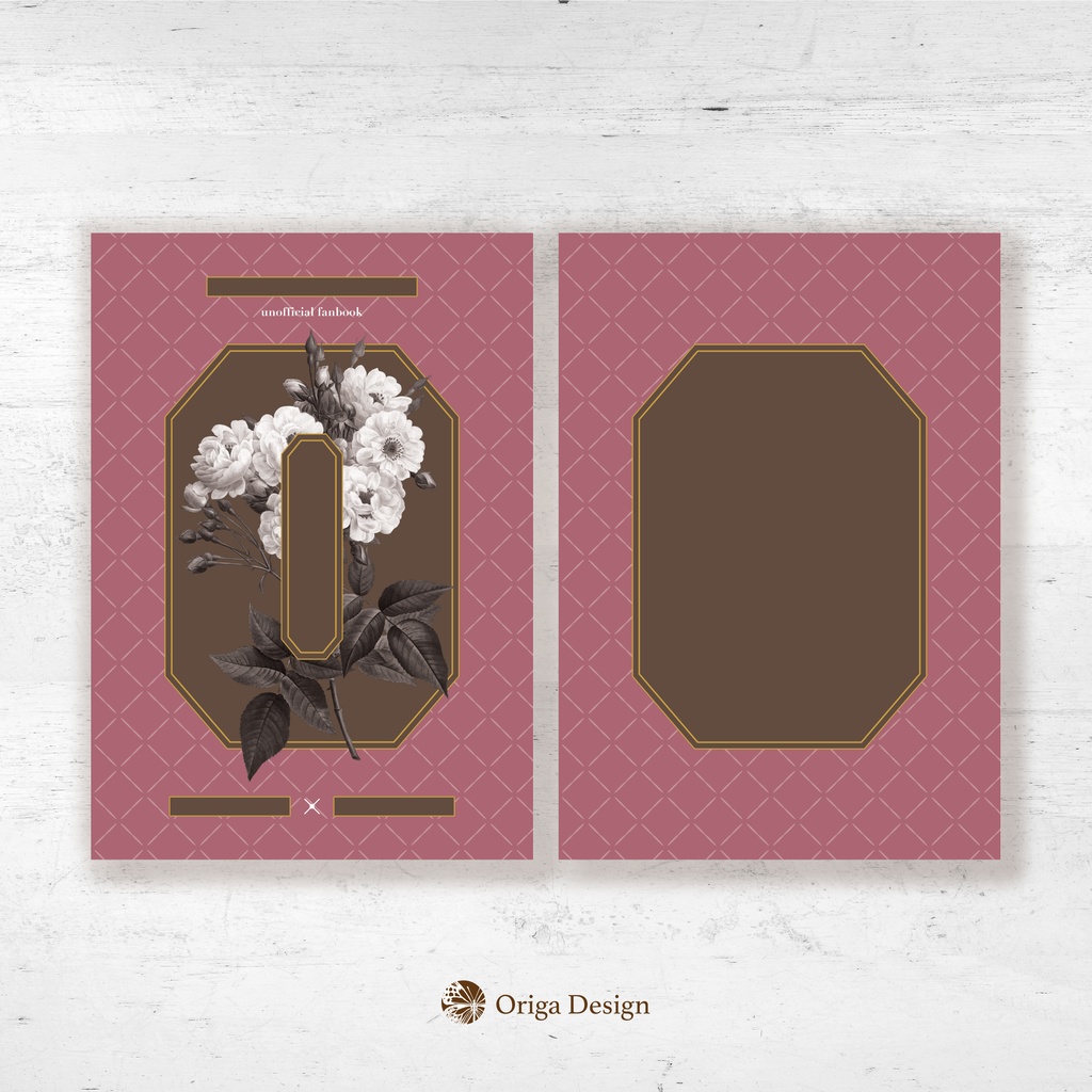 【印刷可能】アンティークな花の表紙素材(裏表紙あり)