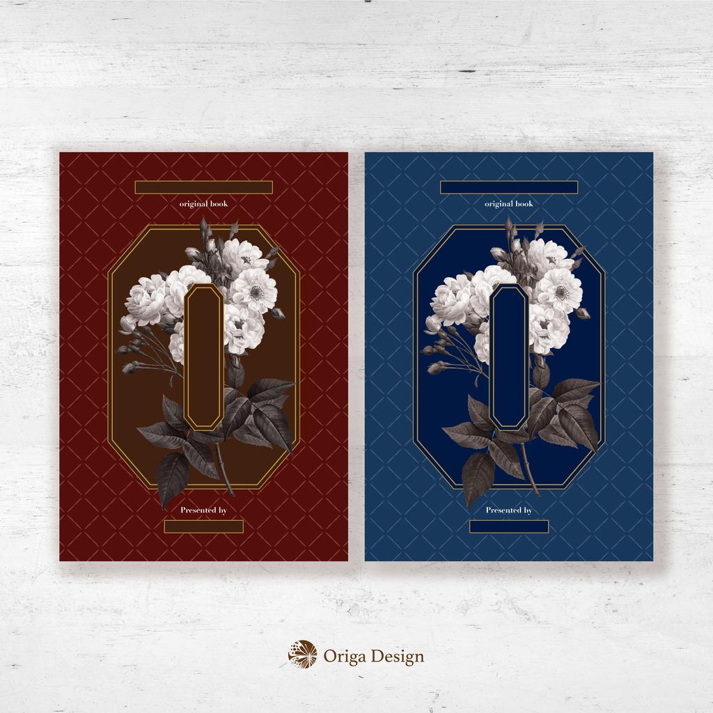 【印刷可能】アンティークな花の表紙素材(裏表紙あり)