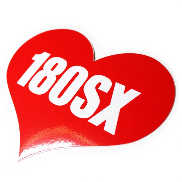 180SX HEART RED STICKER - ワンエイティエスエックス ハート レッド ステッカー / NISSAN 日産 JDM ドリフト