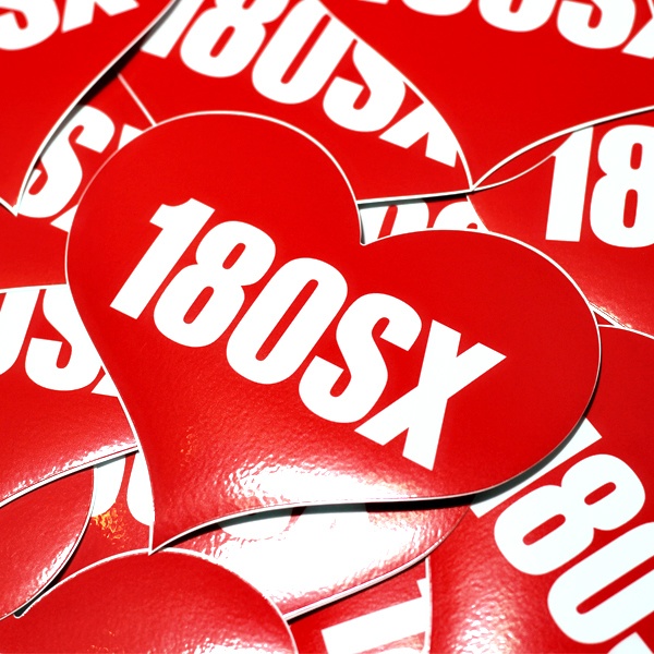 180SX HEART RED STICKER - ワンエイティエスエックス ハート レッド ステッカー / NISSAN 日産 JDM ドリフト
