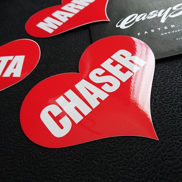 CHASER HEART RED STICKER - チェイサー ハート レッド ステッカー / TOYOTA 豊田 トヨタ JZX1 00 JZX90 1JZ JDM ドリフト