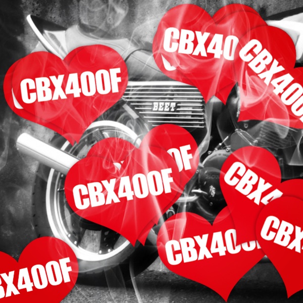 CBX400F HEART RED STICKER - シービーエックス ハート レッド ステッカ ー / HONDA ホンダ