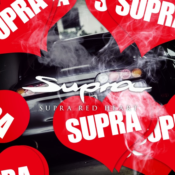 SUPRA HEART RED STICKER - スープラ ハート レッド ステッカー / TOYOTA トヨタ 2JZ JDM ドリフト USDM