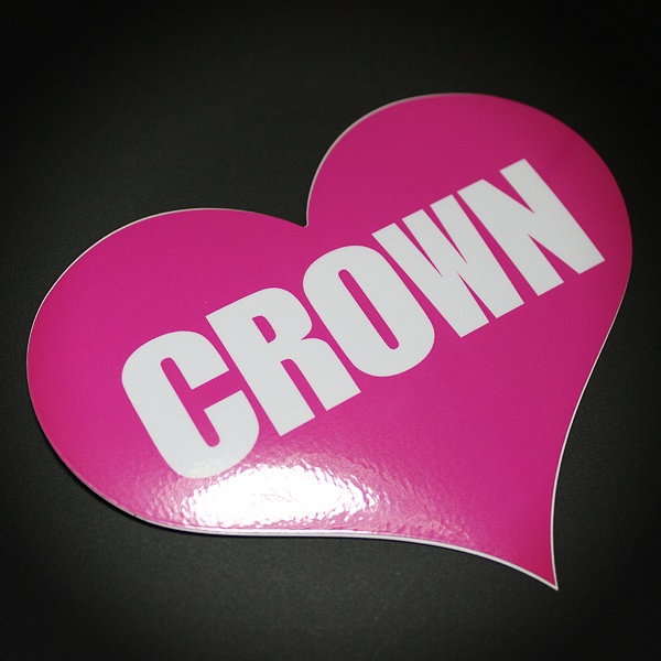 CROWN HEART PINK STICKER - クラウン ハート ピンク ステッカ ー / TOYOTA トヨタ JDM VIP セダン
