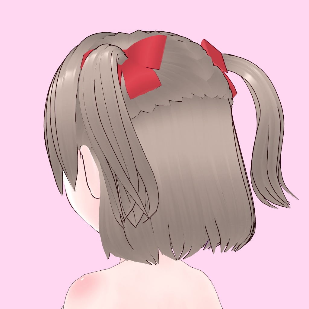 【vroid】ミディアムハーフツイン【髪型カスタムアイテム】