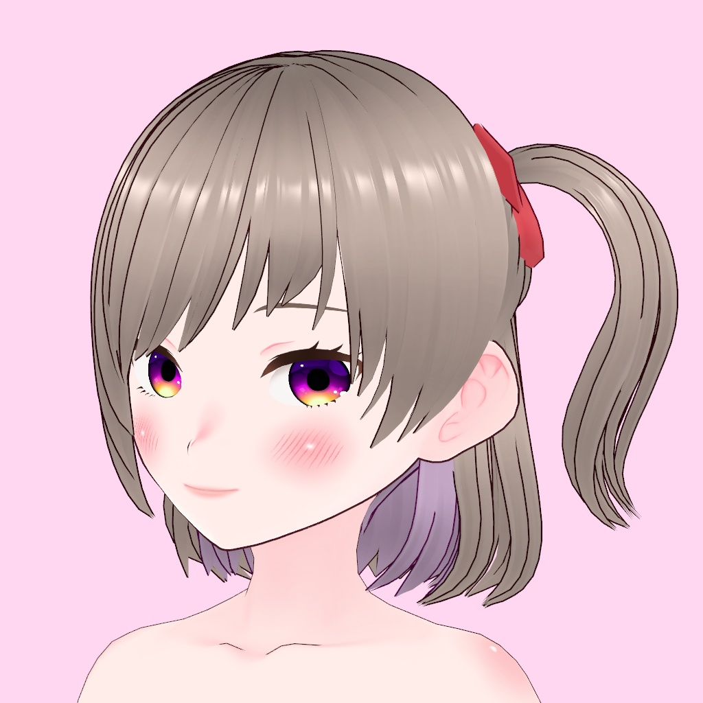【vroid】ミディアムハーフツイン【髪型カスタムアイテム】