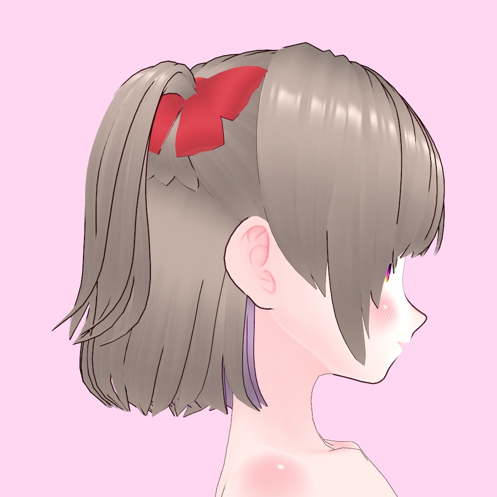 【vroid】ミディアムハーフツイン【髪型カスタムアイテム】