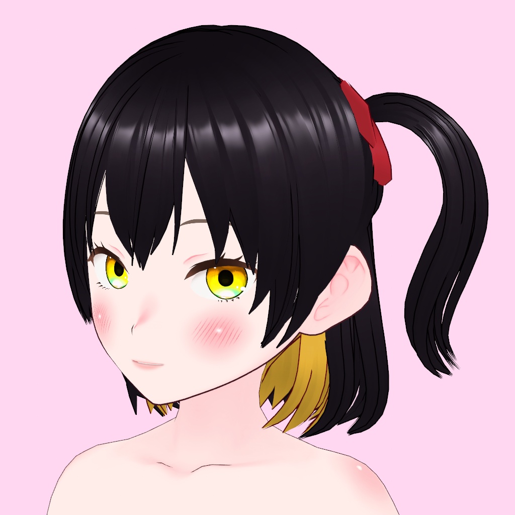 【vroid】ミディアムハーフツイン【髪型カスタムアイテム】