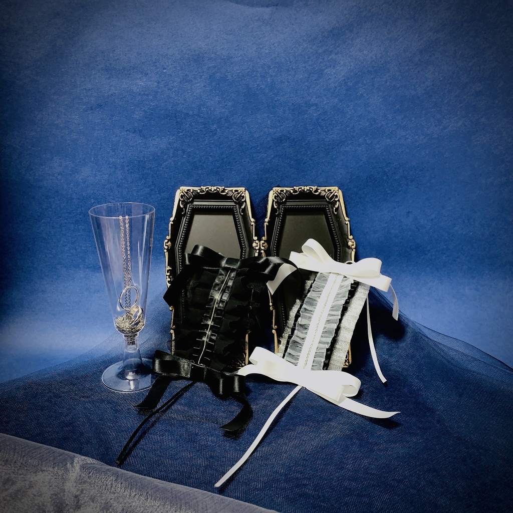 10~12cmぬい用 ヘッドドレス 黒 白