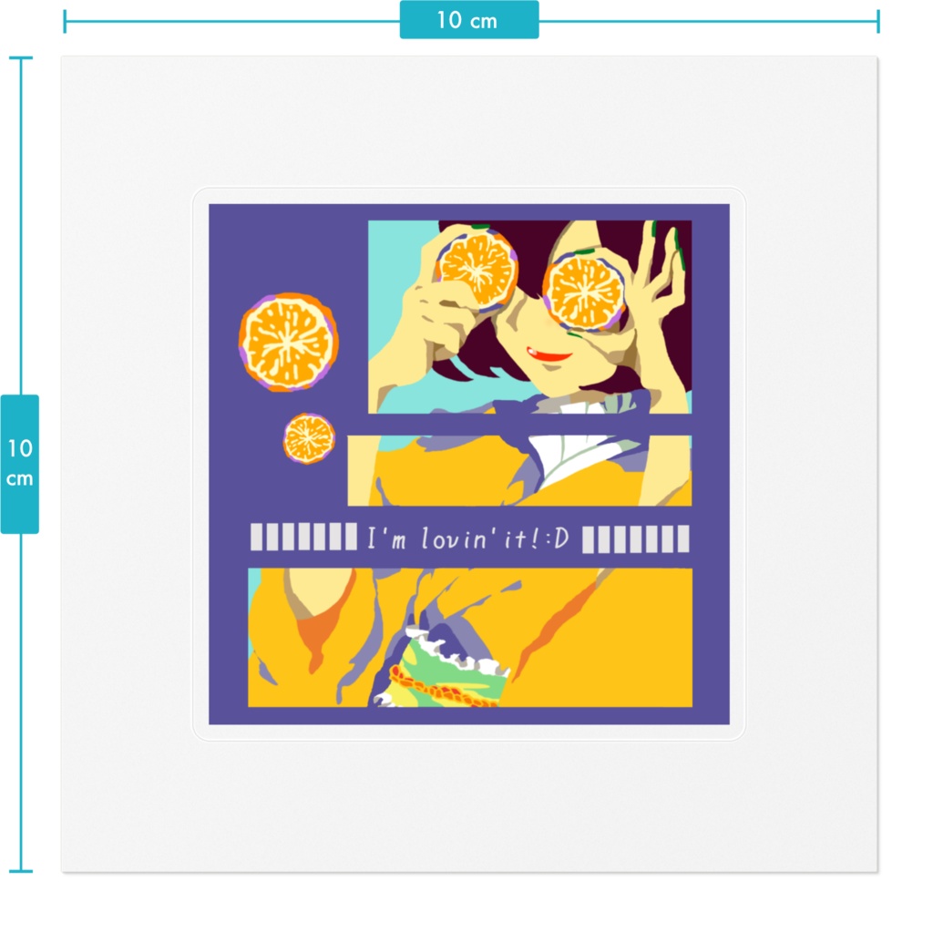【I'm lovin'it!:D-orange-】クリアスクエアステッカー