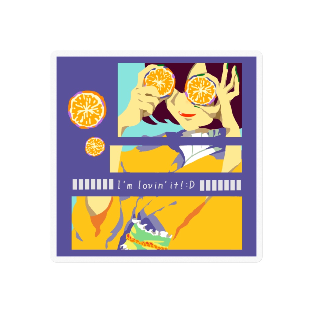 【I'm lovin'it!:D-orange-】クリアスクエアステッカー