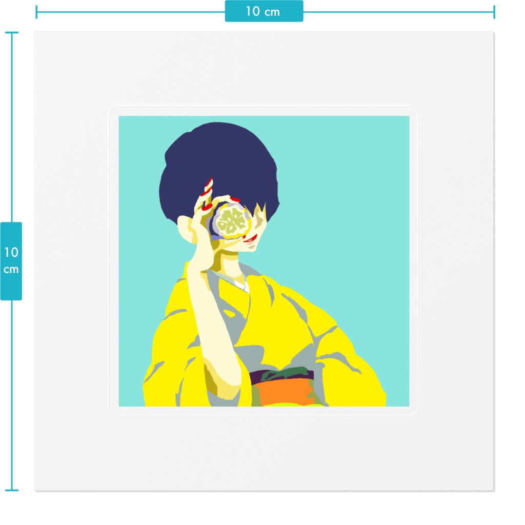 【I'm lovin' it!:D-simple yuzu-】クリアスクエアステッカー