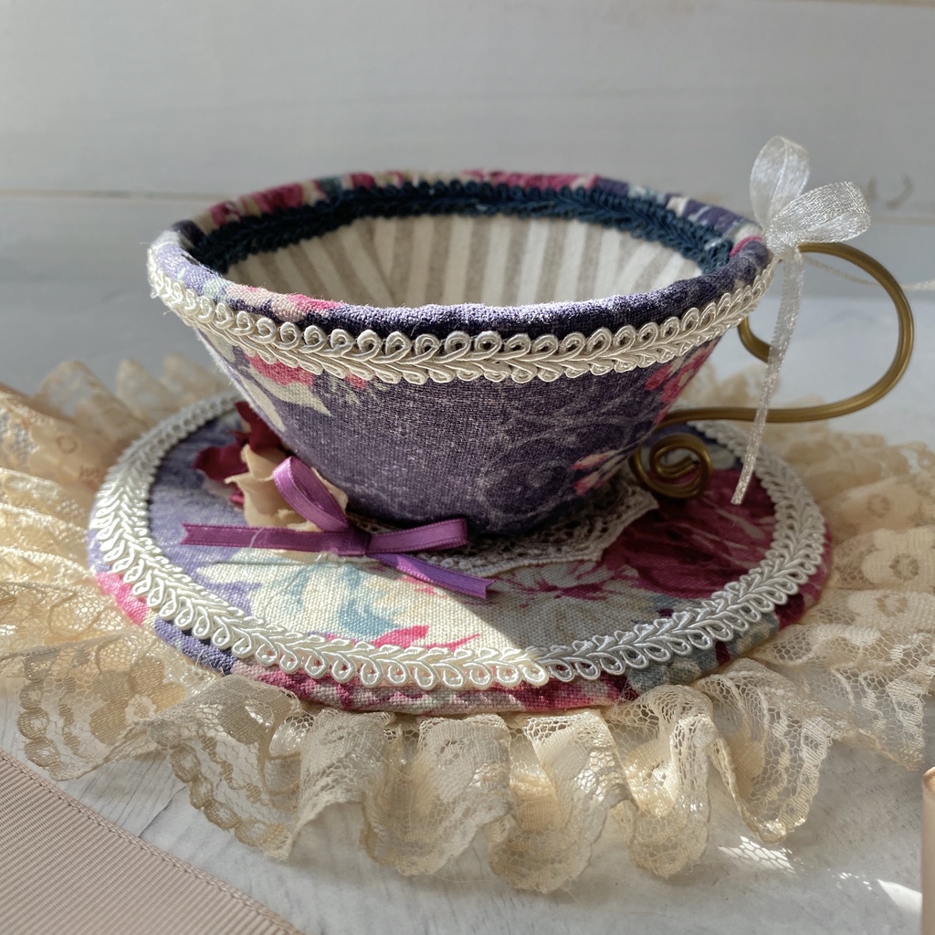 ヘッドドレス*ティーカップ*ネイビー