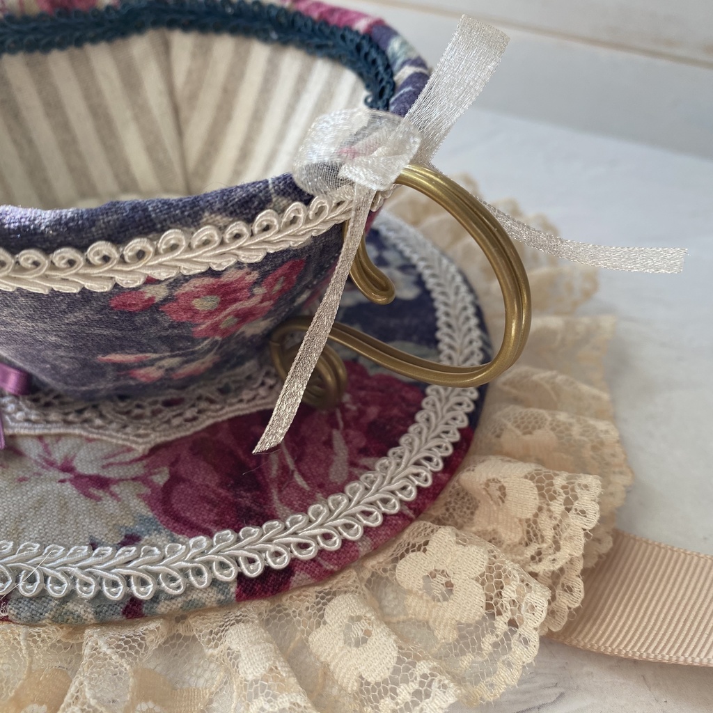 ヘッドドレス*ティーカップ*ネイビー