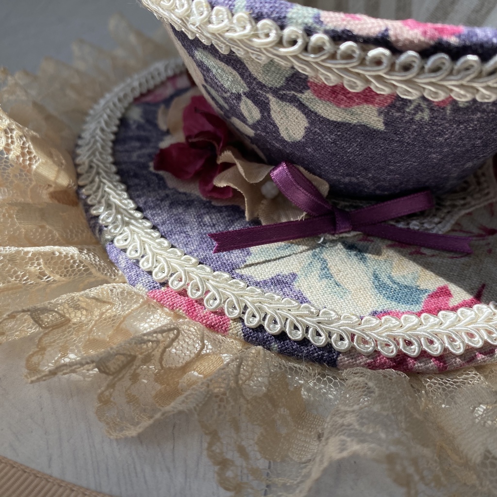 ヘッドドレス*ティーカップ*ネイビー