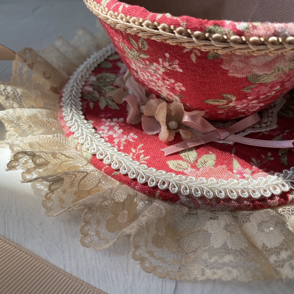 ヘッドドレス*ティーカップ*赤