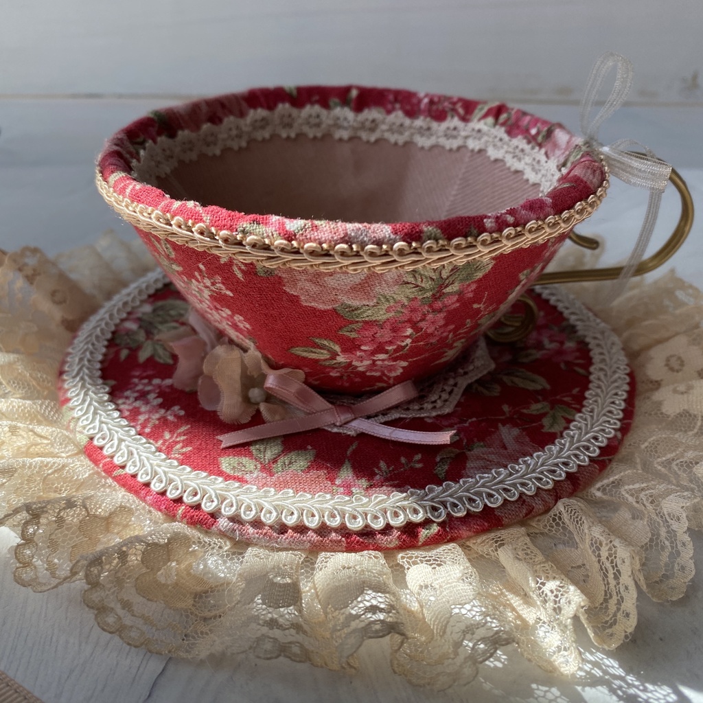 ヘッドドレス*ティーカップ*赤