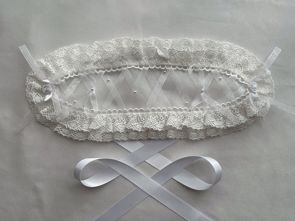 ヘッドドレス＊透明リボンとトーションフリル