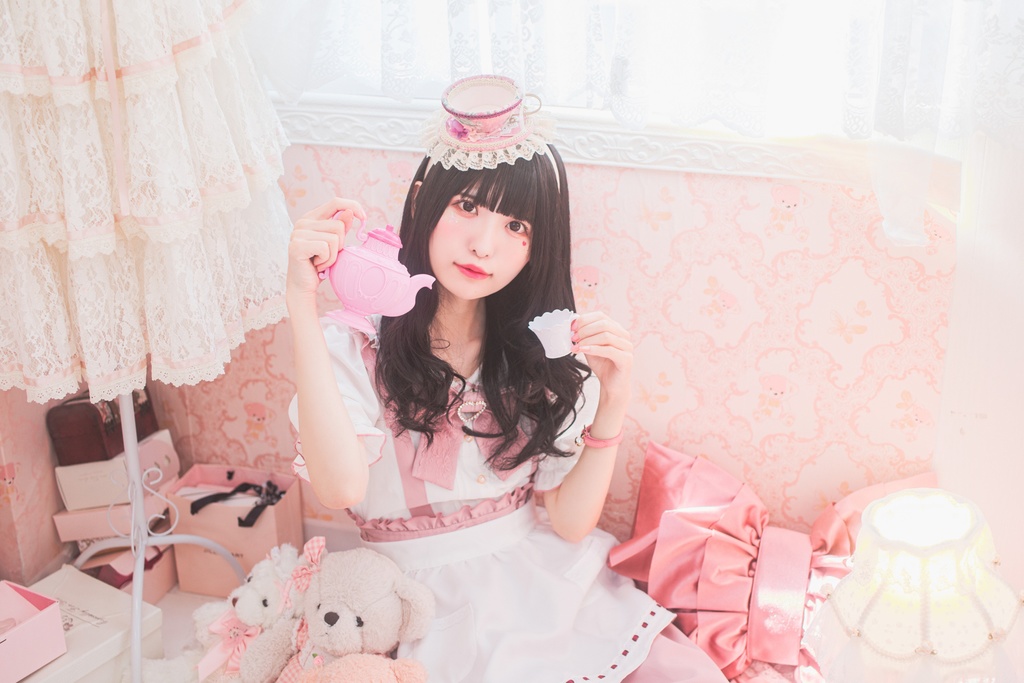 ヘッドドレス*ティーカップ*ピンク