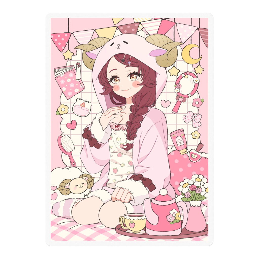 パジャマめぇこちゃんステッカー