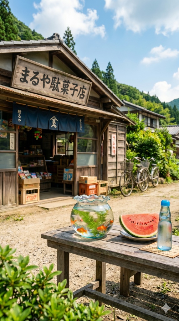 駄菓子屋と金魚