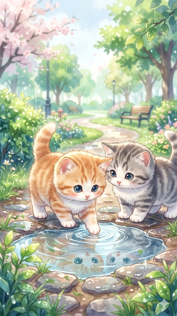 猫と水たまり