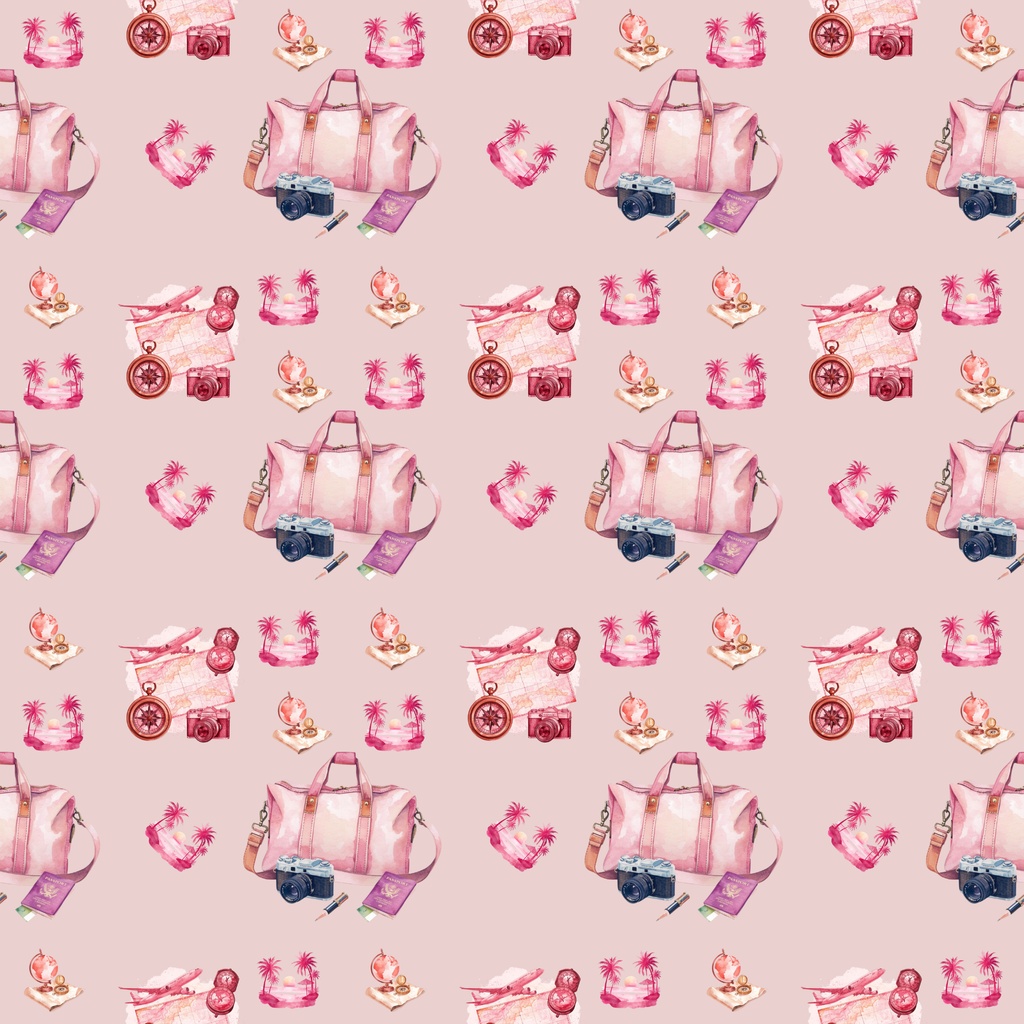 ピンクの旅行系デジタルペーパー