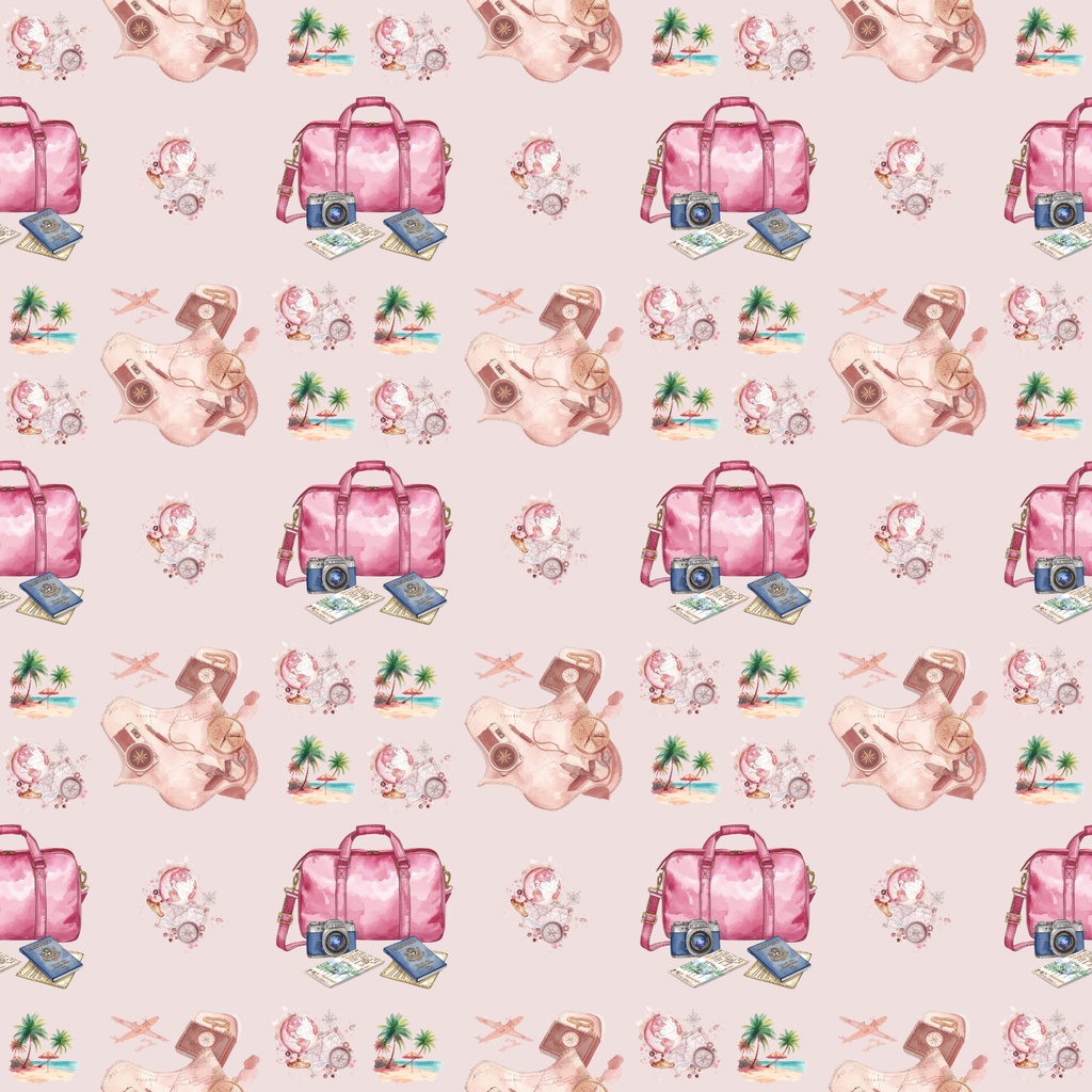 ピンクの旅行系デジタルペーパー